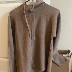Quince Taupe Women's Cowl Neck Sweater